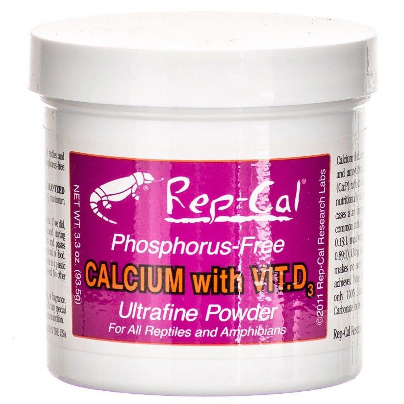 Rep-Cal Rep Cal Phosphorus Free Calcium with Vitamin D3 - Ultrafine Powder 3.3 oz Pack of 2