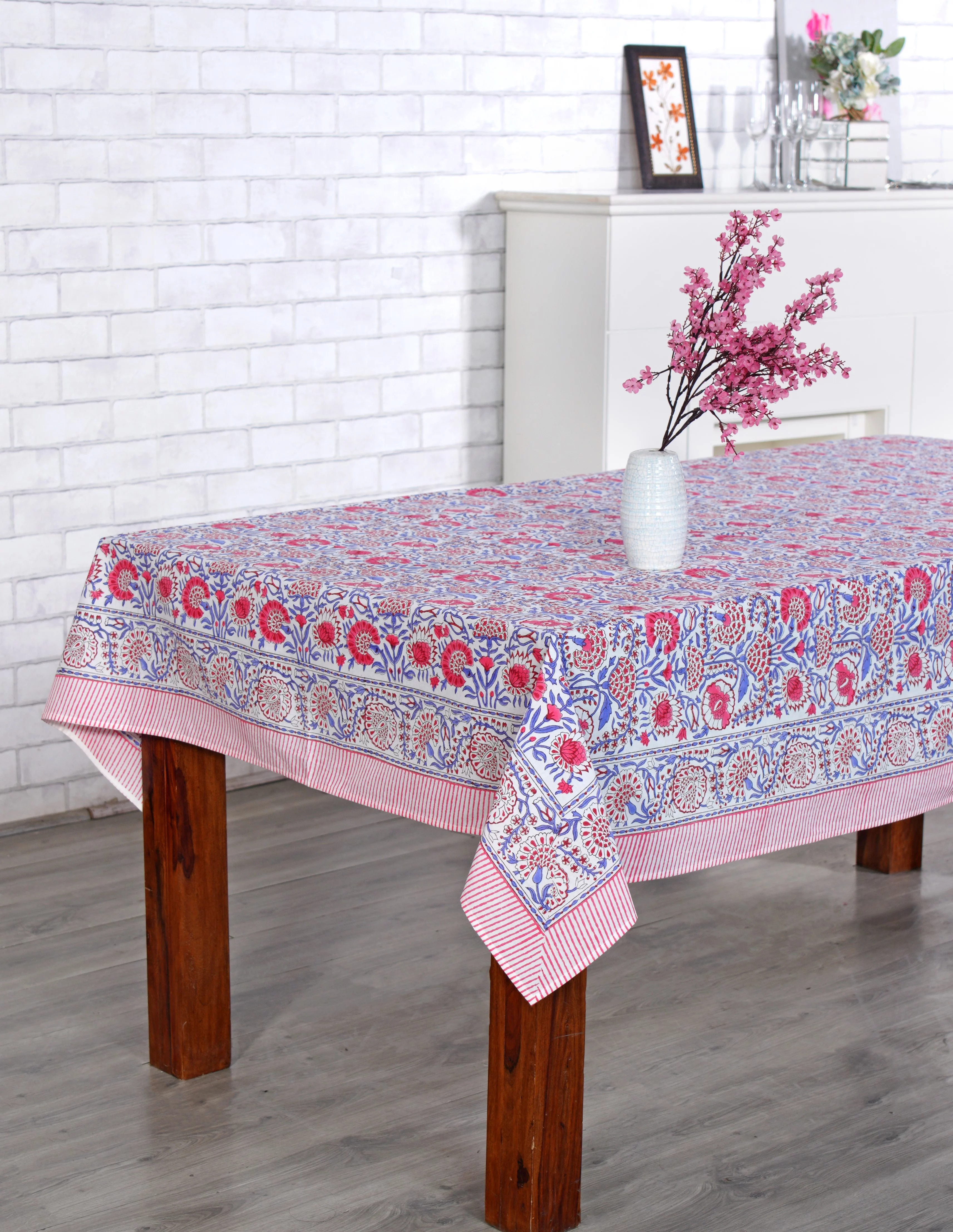 Ridhi 100% Cotton Hand Block Print Thanksgiving Tablecloth 60