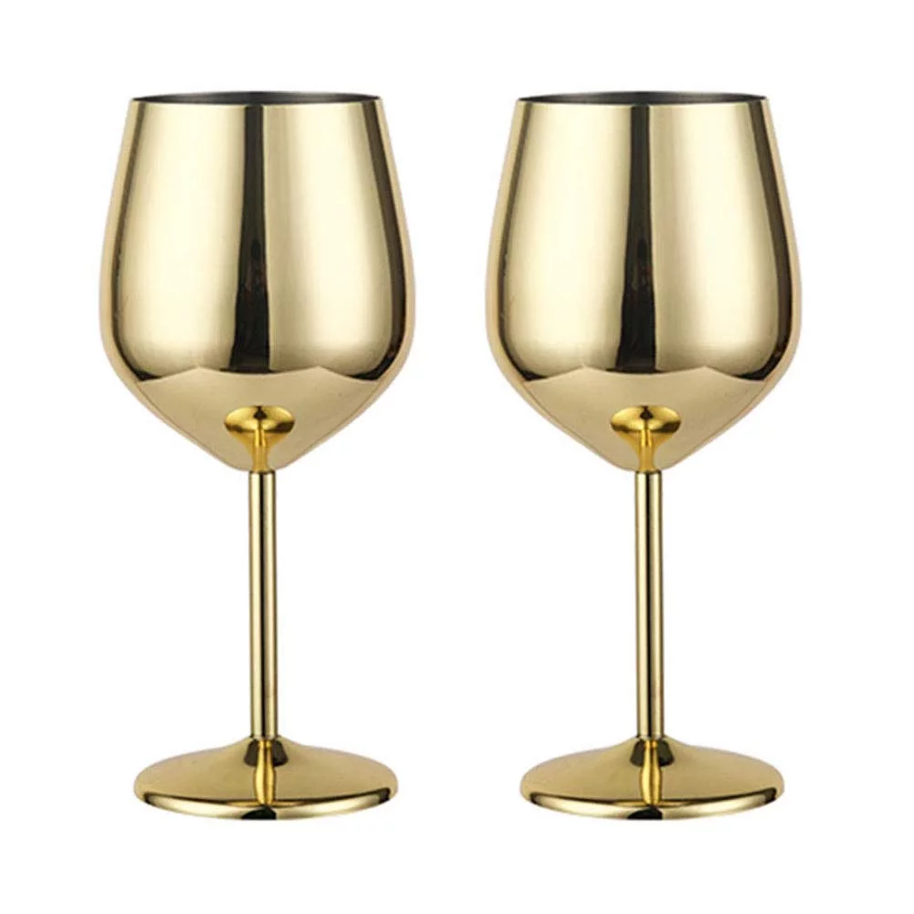 Fymlhomi Stainless Steel Red Wine Glass Metal Stemmed Wine Glass Shatter Proof White Red Wine Cocktail Glasses Unbreakable BPA Free Goblets Juice Drink Champagne Goblet Party Barware Kitchen Tools