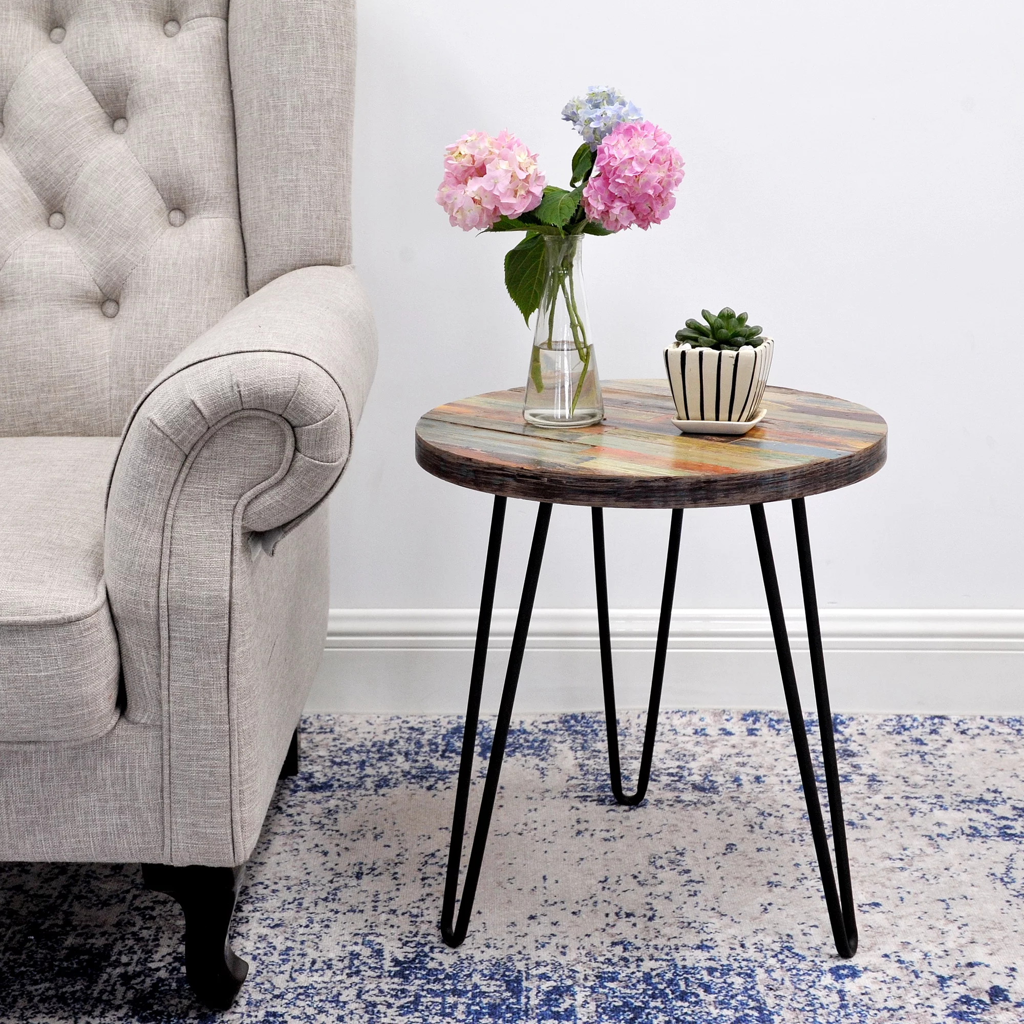 Greenage Reclaimed Wood End Table, 18