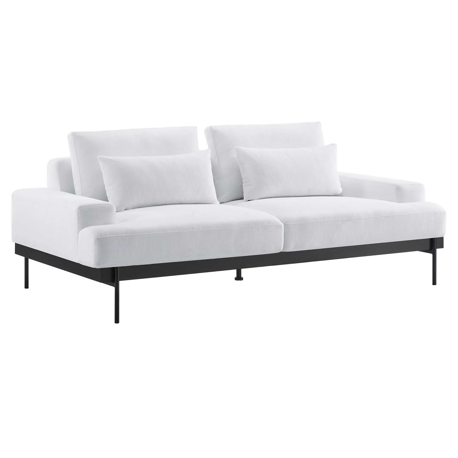 Modway Proximity Modern Style Upholstered Polyester Fabric Sofa in White