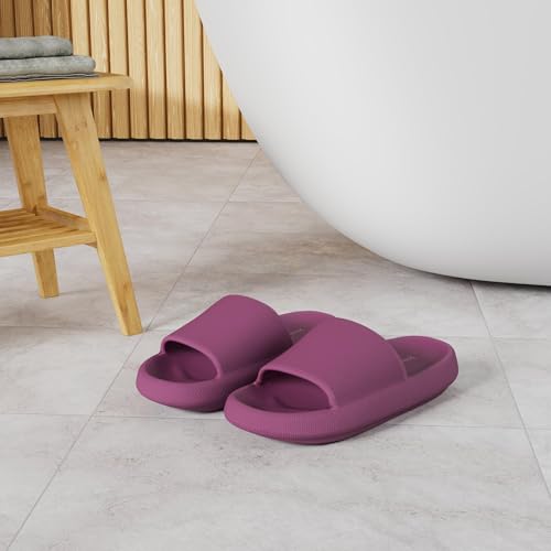 Joomra Pillow Slippers for Women and Men Non Slip Quick Drying Shower Slides Bathroom Sandals | Ultra Cushion | Thick Sole