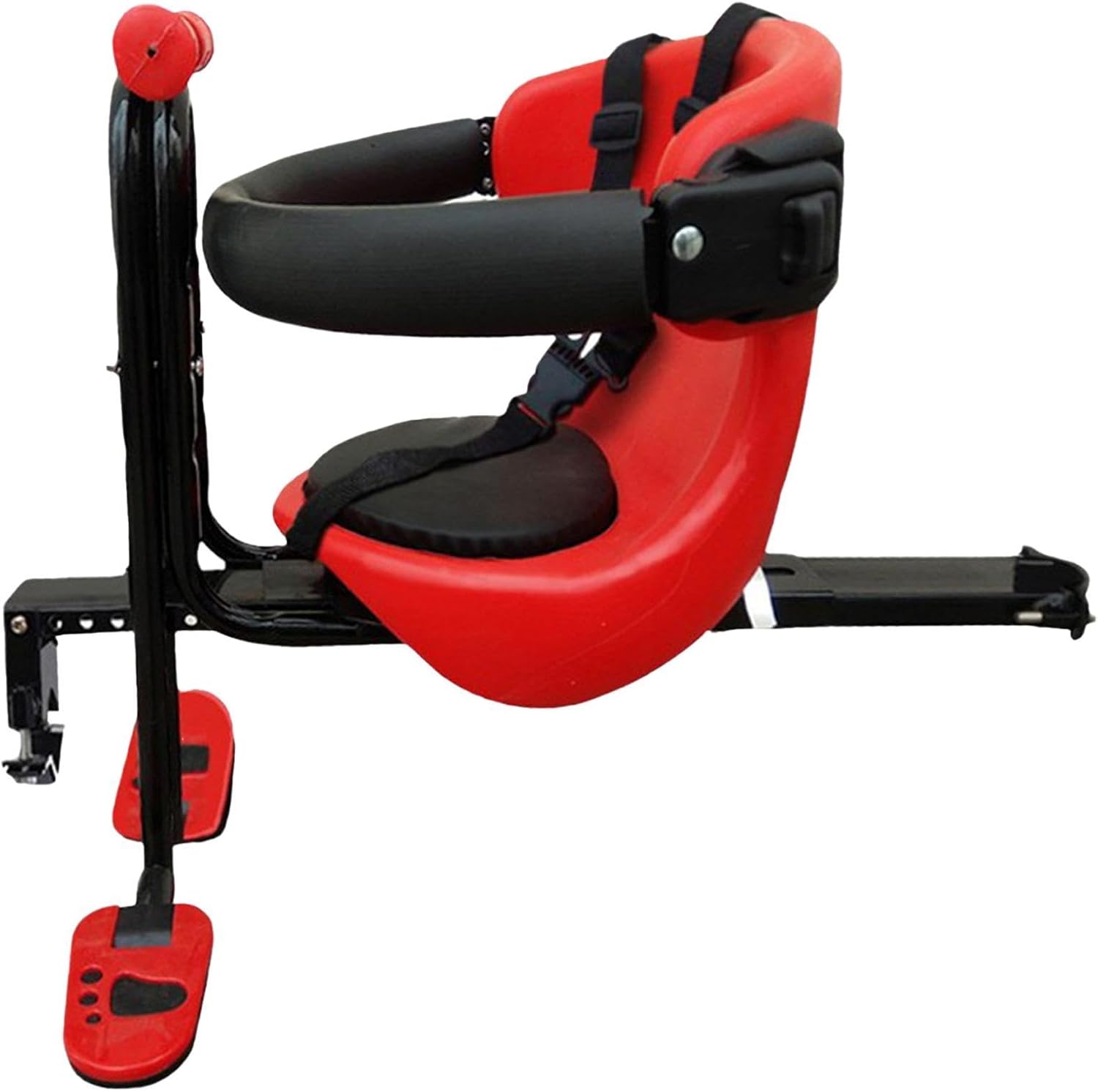 Baby Bike Seat, Front Bicycle Seat, Kids Bike Seat, Front Mounted Child Bike Seat, Child Bike Seat with Pedals, Adjustable Back Mounted Good Load Bearing Capacity Bike Seat for Children