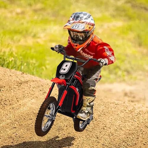 Kids Electric Dirt Bike, 24-Volt 350-Watt Electric Motorcycle, Up to 14.29 MPH, for Kids 8-14, 3-Speed Modes, Maximum Load 135 Lbs.