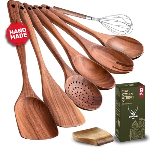 Christmas Wooden Spoons for Cooking - 6-Piece, Christmas Kitchen Utensils Gifts for Kitchen Decor including Spatulas & Spoons, Heat-Resistant, Eco-Friendly And Safe for Non-Stick Cookware