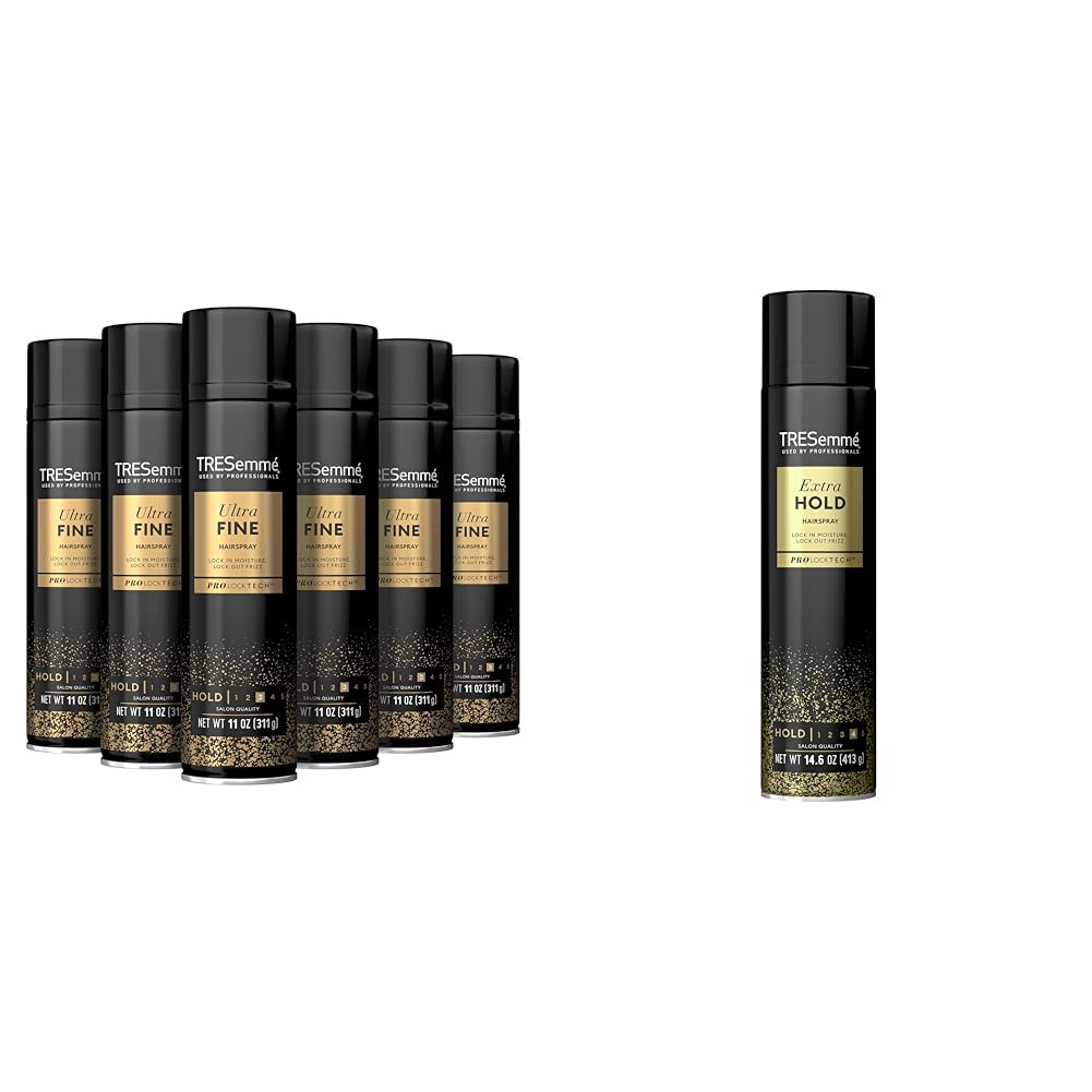 TRESemmé Ultra Fine Mist Hairspray Pack of 6 for 24-Hour Frizz Control with Pro Lock Tech 11 oz Extra Hold Hairspray For 24-Hour Frizz Control, With Pro Lock Tech 14.6 oz