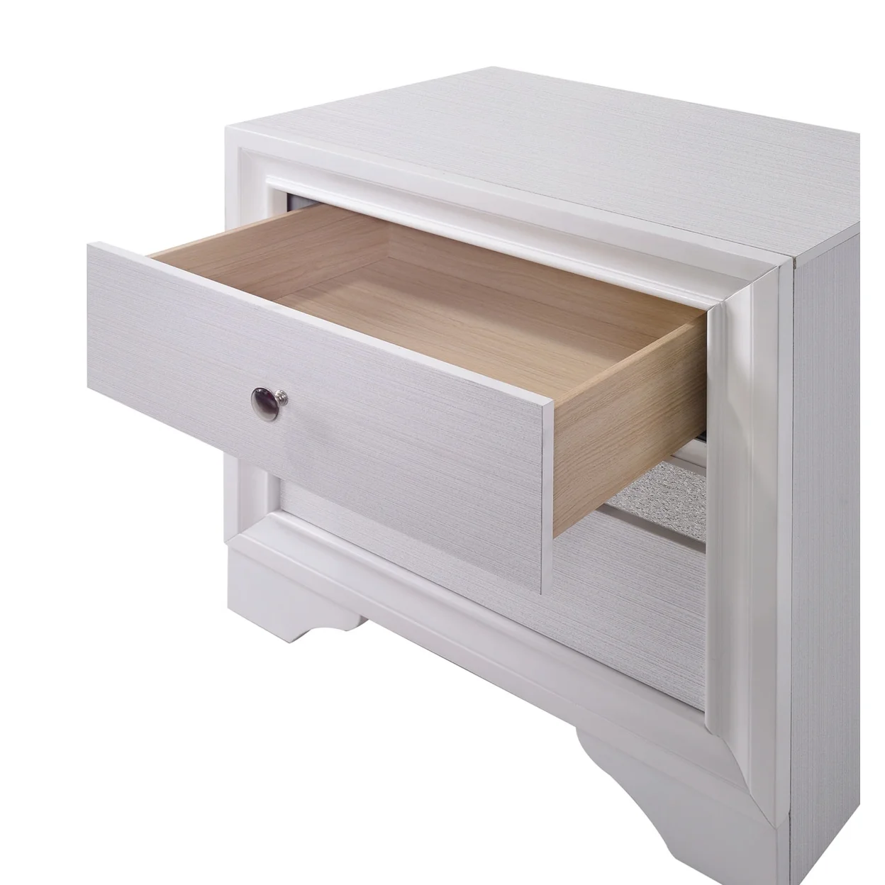 Furniture of America Contemporary Solid Wood Night Stand With Jewelry Drawers, White