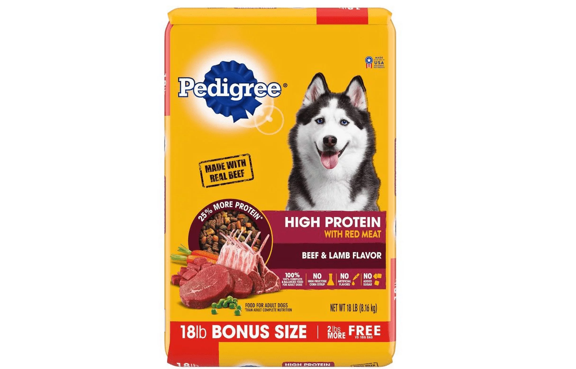 Pedigree High-Protein Adult Dry Dog Food Beef and Lamb Flavor Dry Dog Food, 18 lb.
