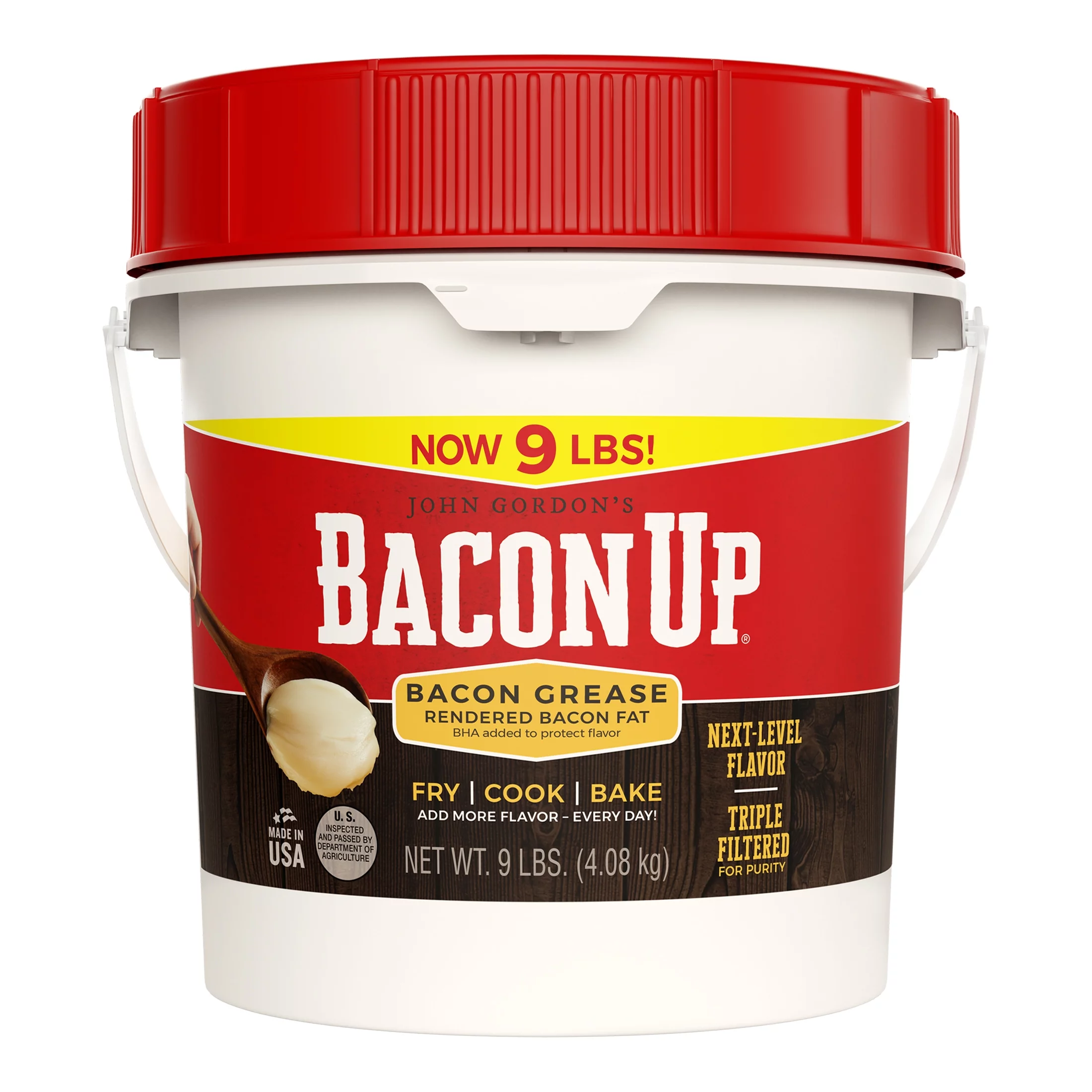 Bacon Up Bacon Grease, 9lb Pail - Fry, Cook, Bake
