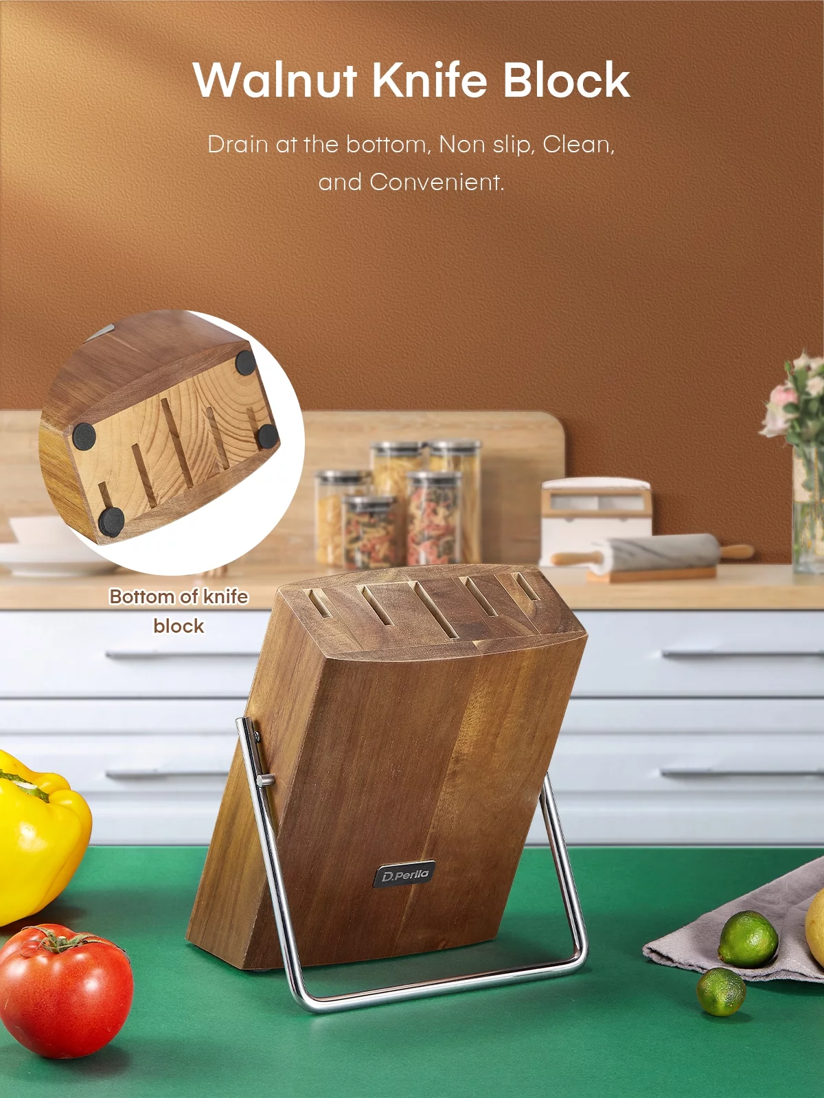 Kitchen Knife Set, 6 Pieces German Stainless Steel Small Kitchen Knives Set with Wooden Block, Cutlery Block Set