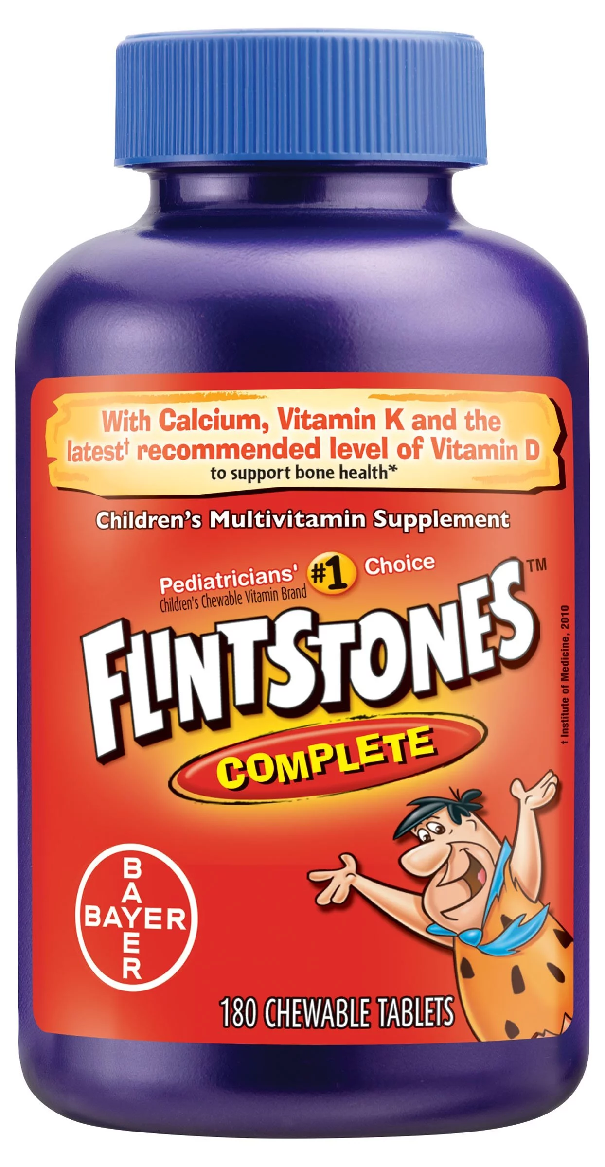 Flintstones Vitamins Chewable Kids Vitamins, Complete Multivitamin for Kids and Toddlers with Iron, Calcium, Vitamin C, Vitamin D & More, 180ct