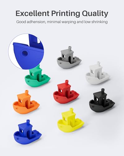 ELEGOO PLA Filament 1.75mm Bundle 4KG, 3D Printer Filament Dimensional Accuracy +/- 0.02mm, 4pcs 1kg Spool(2.2lbs) Fit Most FDM 3D Printers (Black, White, Dark Blue, True Red)