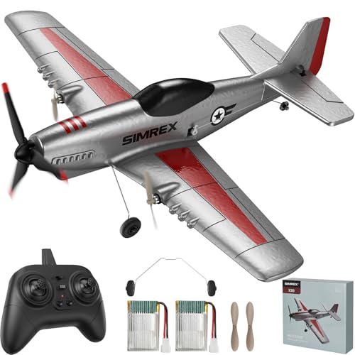 RC Plane for Kids - 2.4GHz 3-Channel Remote Control Airplane Toy with 6-Axis Gyro, 2 Speeds, 2 Batteries, RC Foam Glider - Gift for Boys & Girls