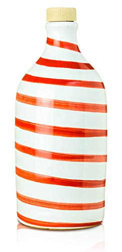 Antico Frantoio Muraglia | Premium Italian Extra Virgin Olive Oil | First Cold Pressed Gourmet EVOO | RAINBOW Arcobaleno Collectible Handmade Ceramic Bottle | 16.9 Fl.oz (500 ml)