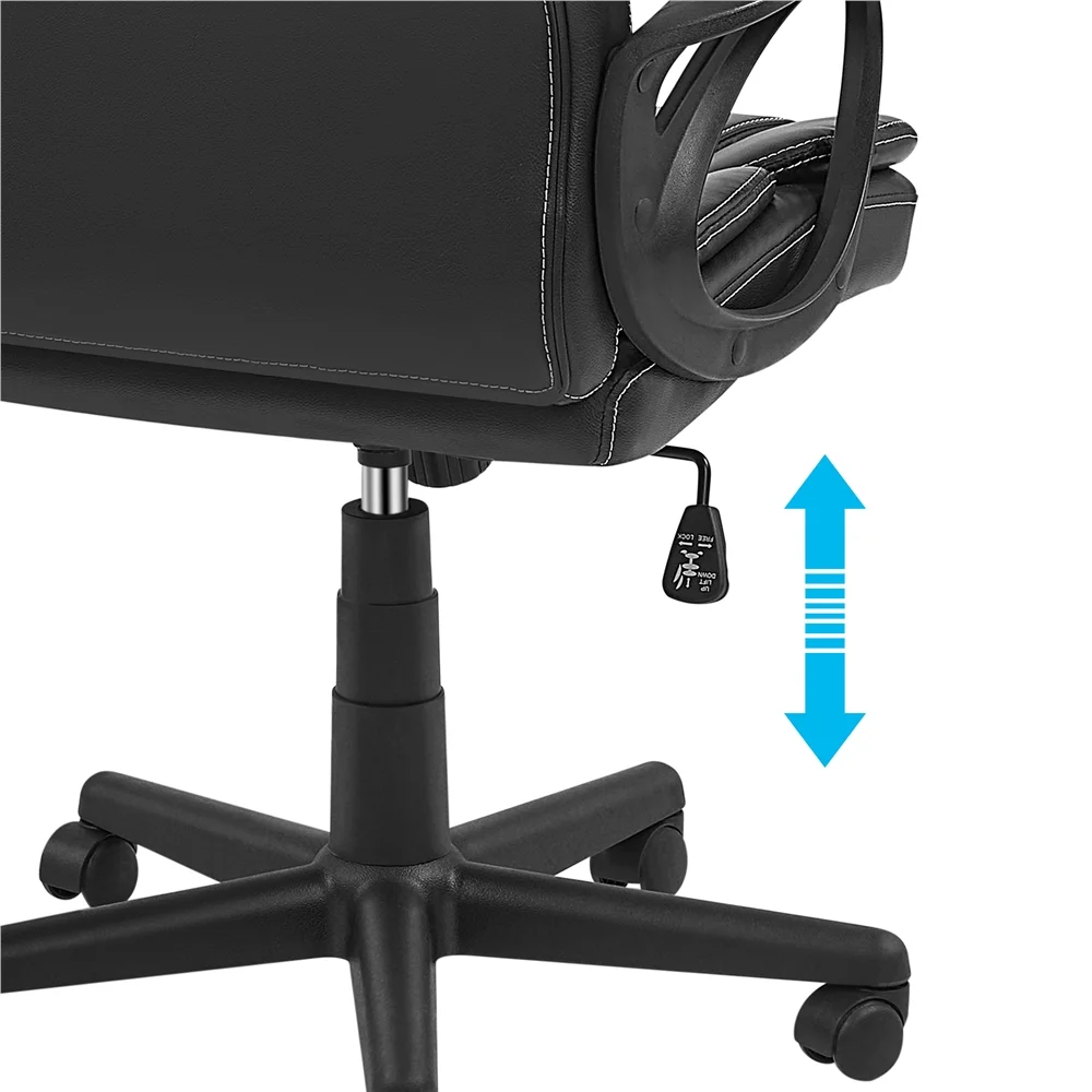 Yaheetech Adjustable PU Leather Executive Chair with High Back, Black