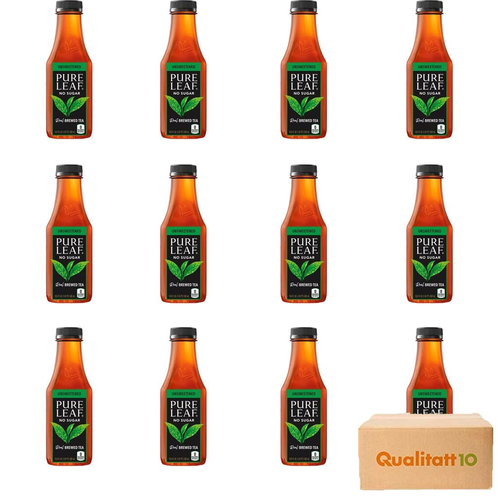 Pure Leaf Unsweetened no Sugar Real Brewed Tea 16.9 fl oz 12 Pack by QUALITATT 10
