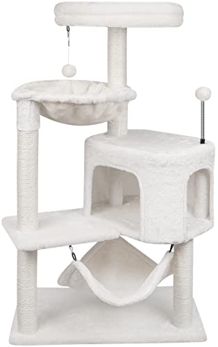 YUNIQUE Cat Tree with Cat Condo and Big Hammock, Grey
