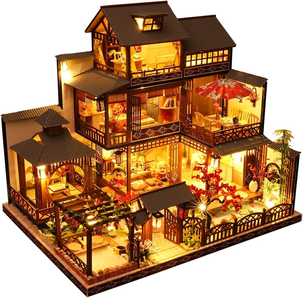 DIY Dollhouse Miniature Kit with Furniture, 3D Wooden Miniature House , 1:24 Scale Miniature Dolls House kit M2132