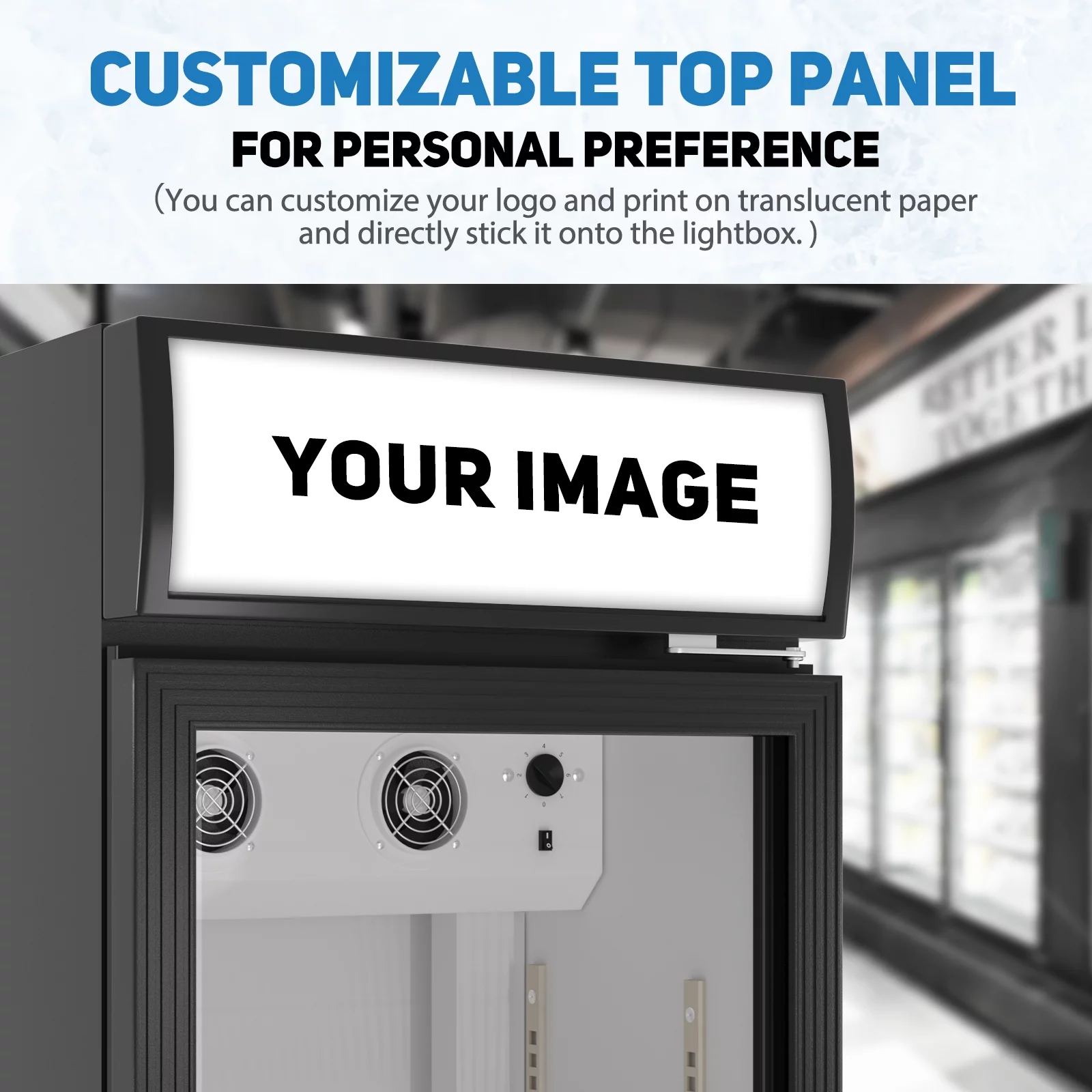 Chingoo 24'' Commercial Glass Door Merchandiser Refrigerator, 11 Cu.ft Display Fridge, 35-46℉ Display Refrigerator-Black