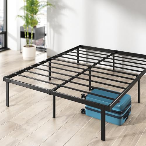 ZINUS Rumi 14in Full Metal Bed Frame, Quick Assembly SmartBase® Mattress Foundation, Heavy Duty Sturdy Steel with No Box Spring Needed, Eco-Friendly Packaging, Black