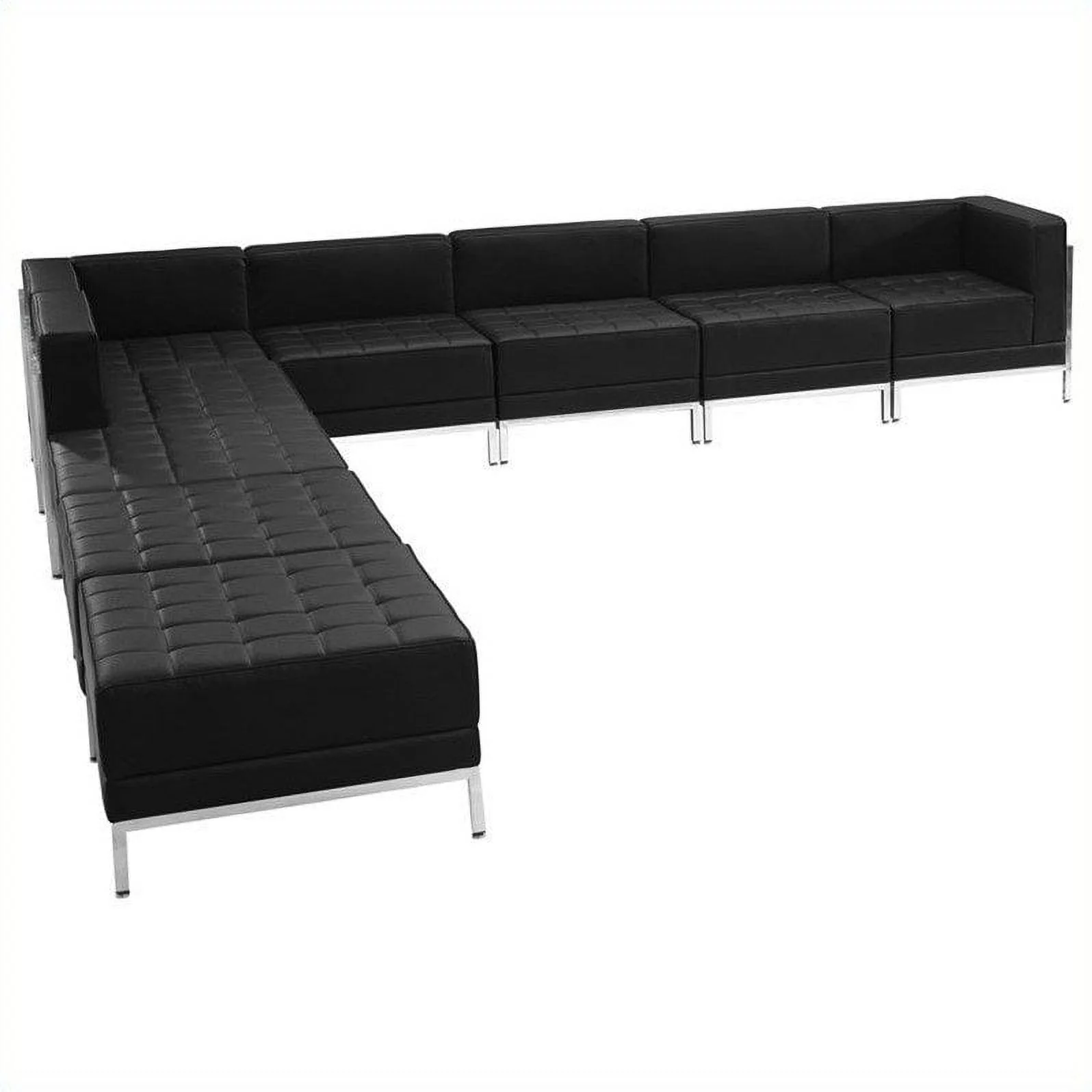 Flash Furniture Hercules Imagination 9-Piece Reception Configuration in Black