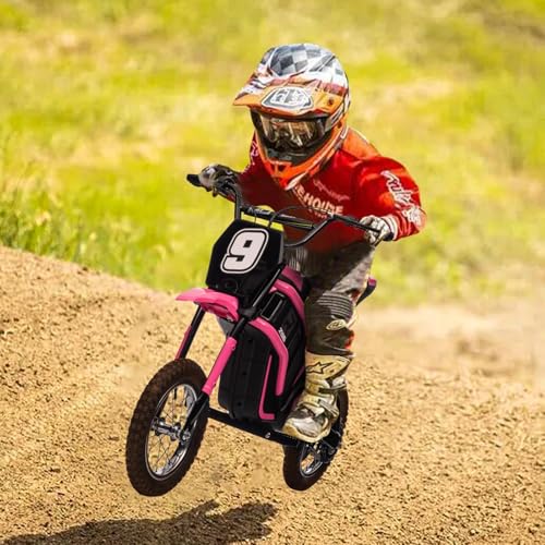 Electric Dirt Bike for Kids, 24V 350W Kids Electric Motorcycle, 3-Speed Modes & Up to 14.29 MPH, Metal Suspension Safe and Shock Proof, Children Off-Road Ride-On Motocross Dirt Bike