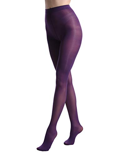 80 Denier Microfibre Tights for Women Soft Semi Opaque Solid Color High Waist Footed Pantyhose