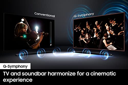 SAMSUNG HW-S50B/ZA 3.0ch All-in-One Soundbar w/Dolby 5.1, DTS Virtual:X, Q Symphony, Built in Center Speaker, Adaptive Sound Lite, Bluetooth Multi Connection, 2022 Black