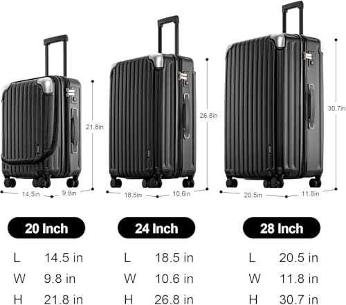 LEVEL8 Grace Carry on Luggage Airline Approved, 20 Inch Expandable Hardside Suitcases with wheels, Abs+Pc Harshell Spinner Luggages with Tsa Lock, Red