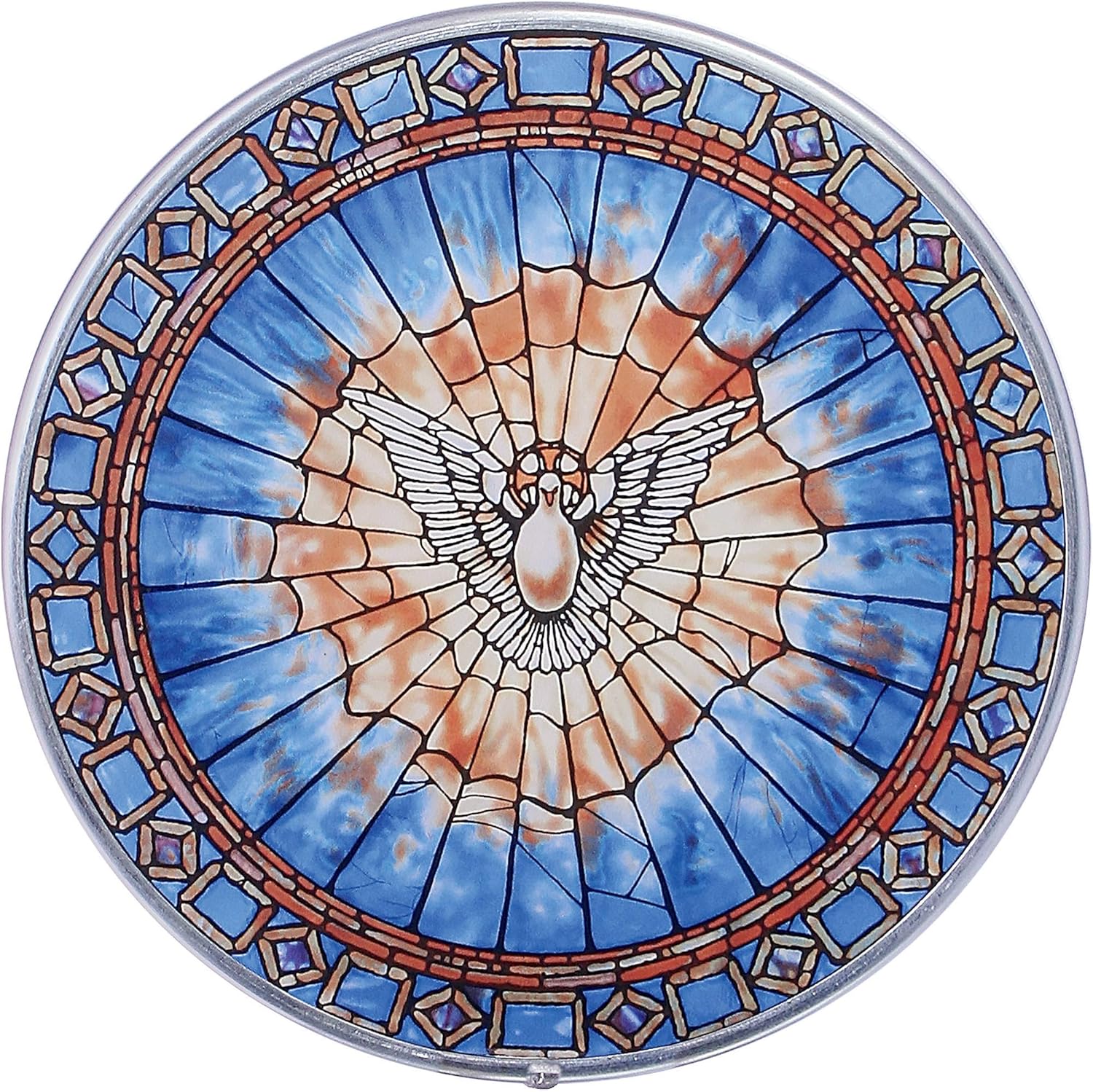 Stained Glass Panel - The Holy Spirit Round Stained Glass Window Hangings - Art Glass Window Treatments