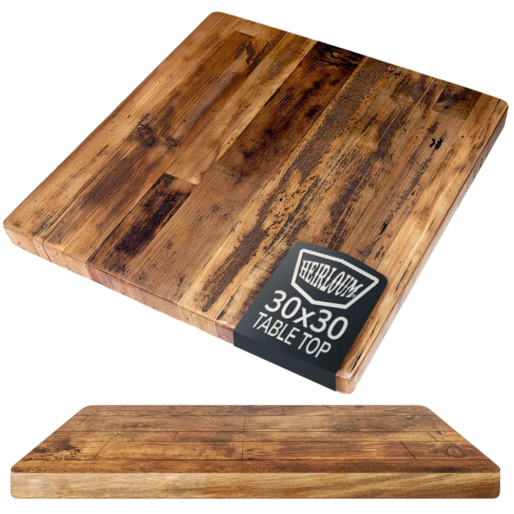 HEIRLOUM Reclaimed Wood Table Top - Rustic Recycled Solid Wooden Piece Perfect for Kitchens, Dining and Coffee Table Tops (Reclaimed Wood Table Top - Economy, 30