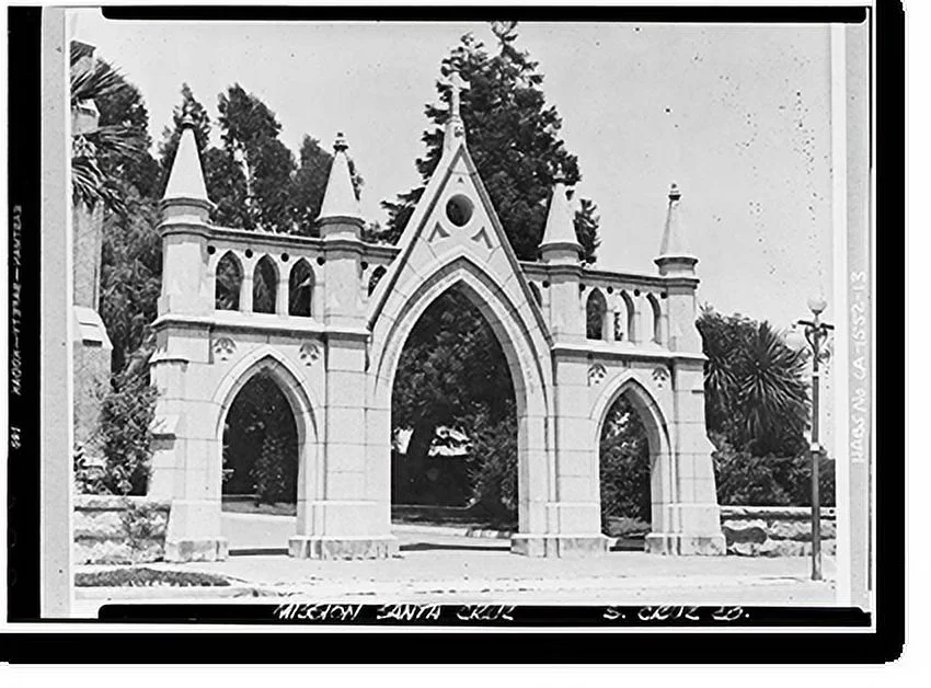 Historic Framed Print, Mission Santa Cruz, Emmet & School Streets, Santa Cruz, Santa Cruz County, CA - 13, 17-7/8