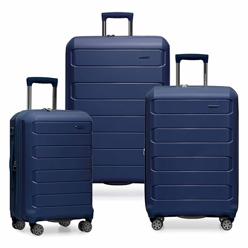 Traveler's Choice Pagosa Indestructible Hardshell Expandable Spinner Luggage, Black, 22