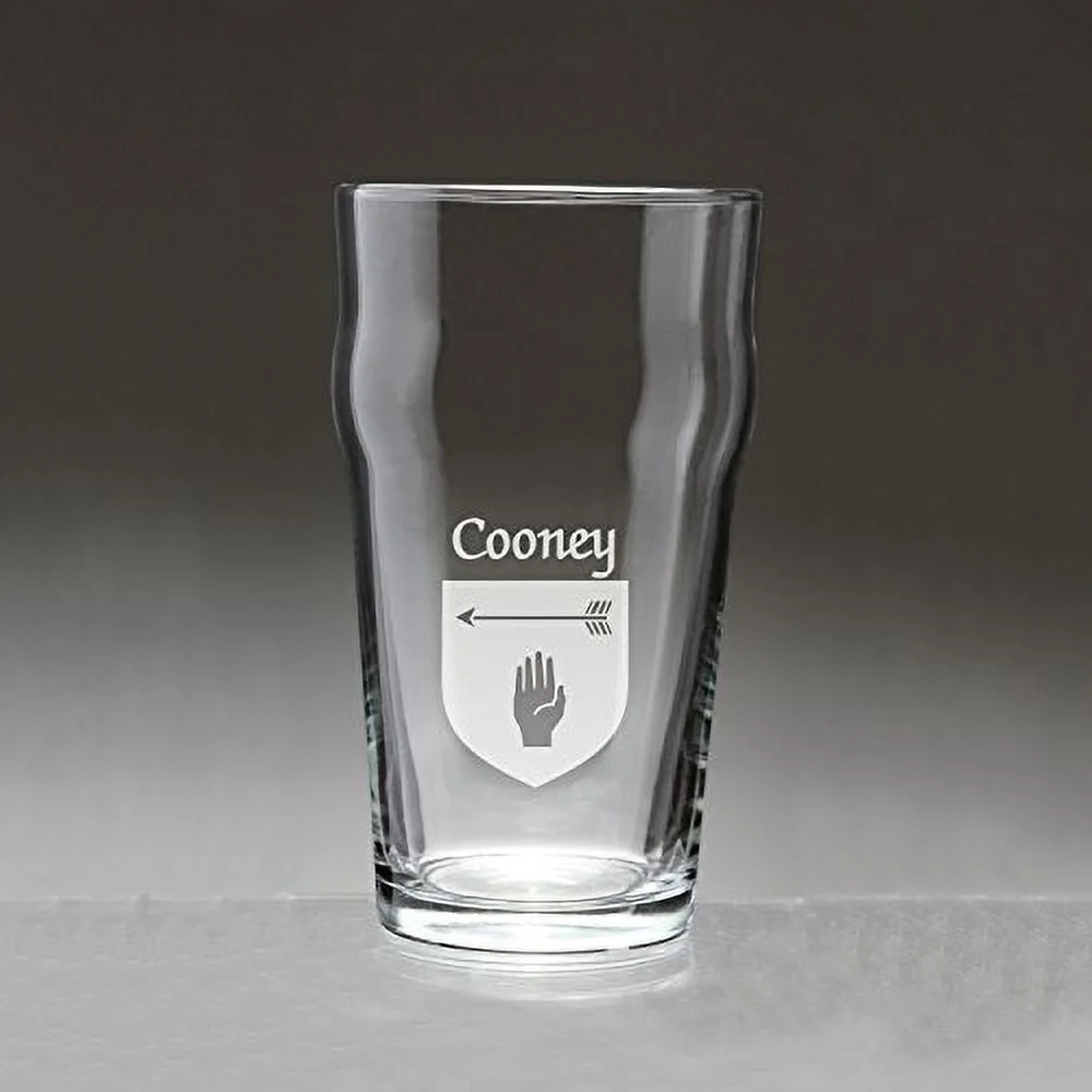 Cooney Irish Coat of Arms Pub Glasses - Set of 4 (Sand Etched)