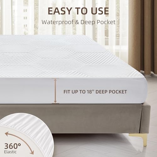Twin XL Waterproof Heated Mattress Pad, 9 Heat Settings, Auto Off, Machine Washable, White, 39
