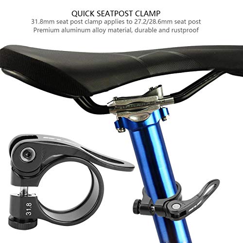 Seatpost Clamp, Quick Release Bike Seat Clamp, Bike Seat Post Locking Clamp, 31.8mm Aluminium Alloy Locking Clamp, Mountain Bike Seat Clamp(Black)