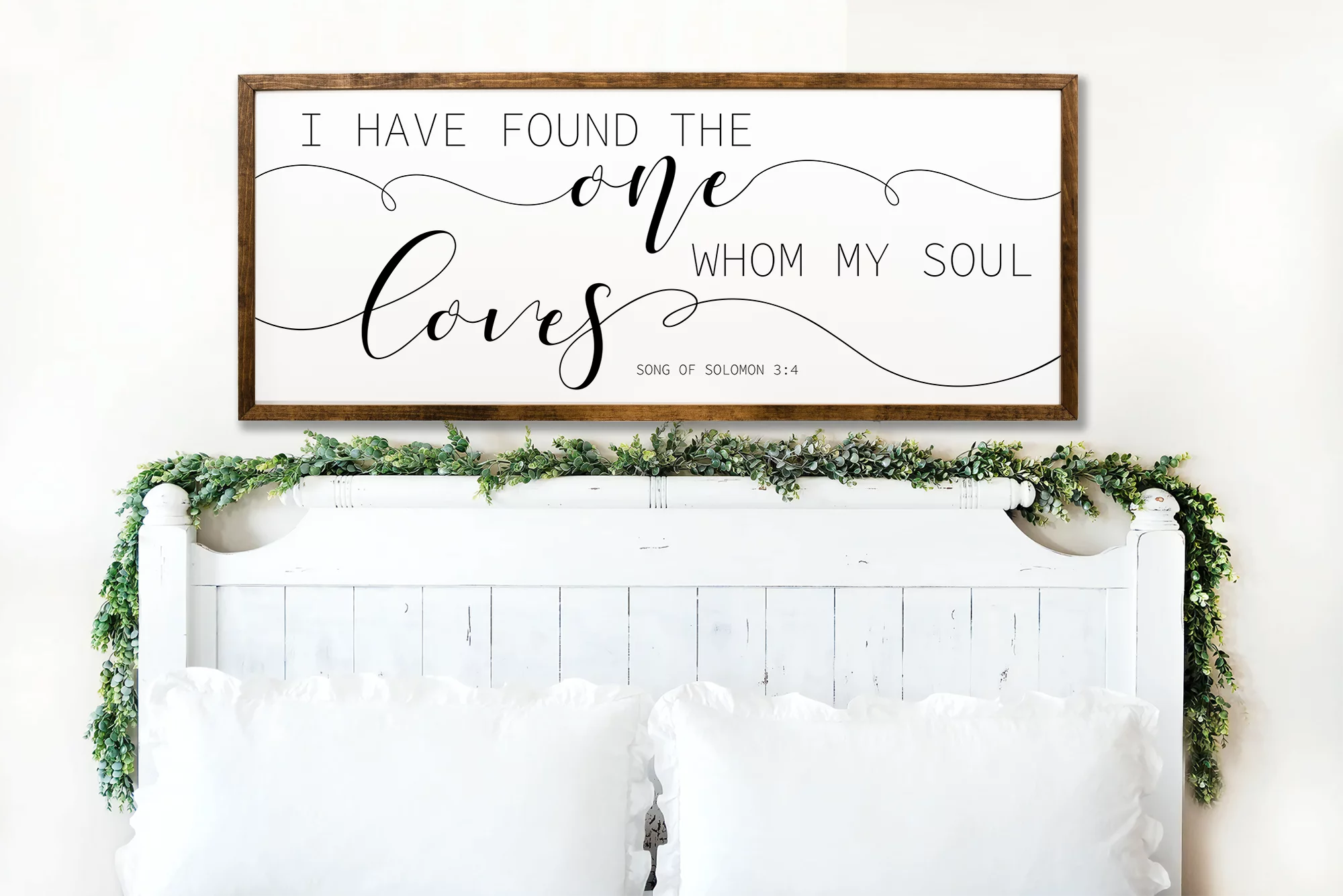 I have found the one whom my Soul Loves Wooden Sign 20x48 inches | Master Bedroom Wall Decor | Bedroom Signs above the Bed | Song of Solomon Sign | Bedroom Decor
