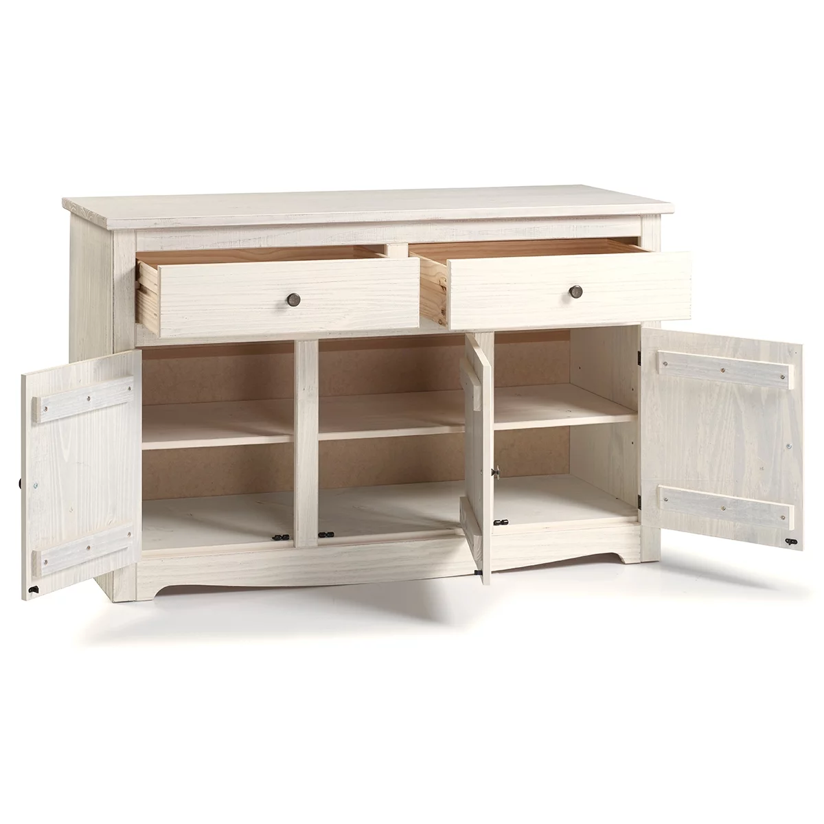 Wood Buffet Sideboard White Distressed | Furniture Dash CAD916