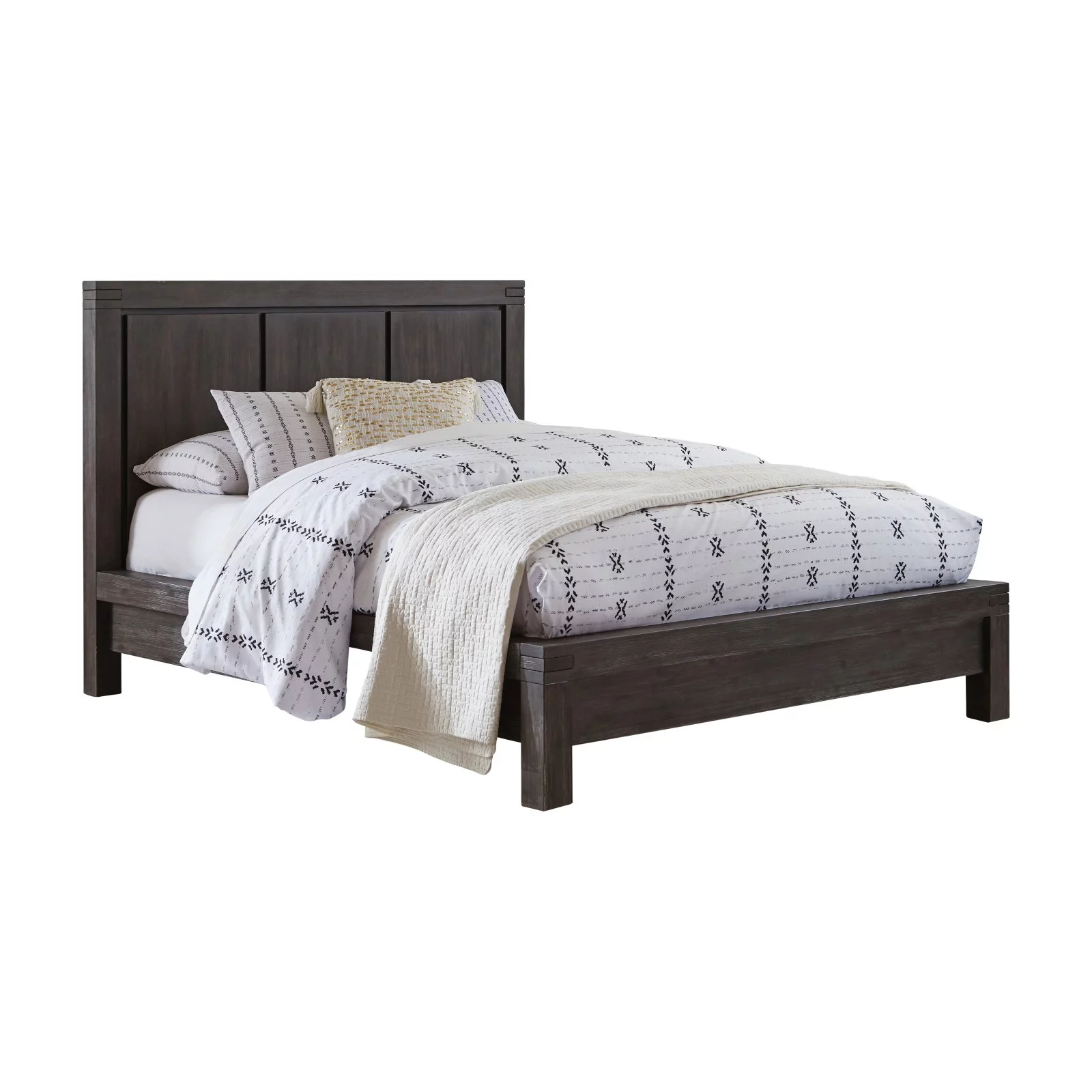 Modus Meadow Solid Wood Queen Panel Platform Bed in Graphite