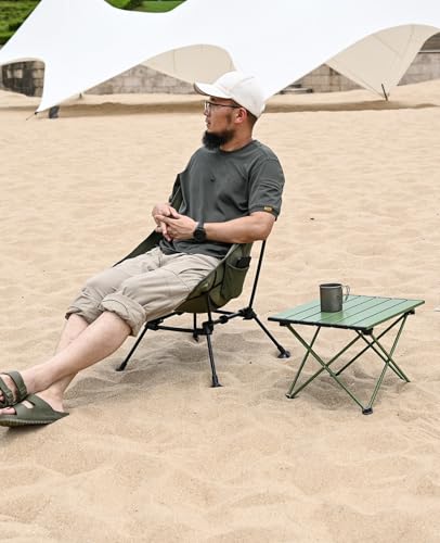 iClimb Ultralight Compact Camping Folding Beach Chair with Anti-Sinking Large Feet