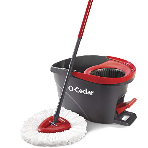 O-Cedar EasyWring Microfiber Spin Mop & Bucket Floor Cleaning System Bundle with O-Cedar PACS Hard Floor Cleaner (Lavender, 10 Count)