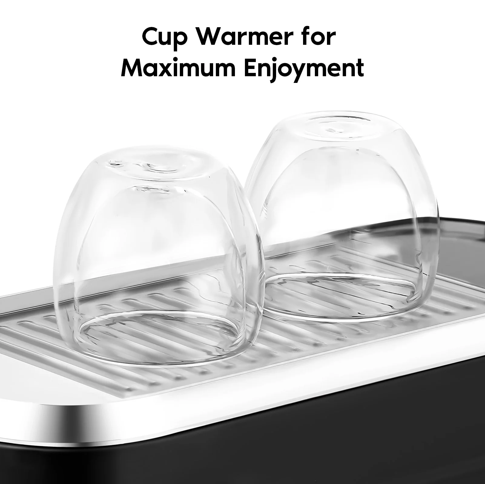 Casabrews 20 Bar Espresso Machine with Milk Frother Steam Wand, Professional Cappuccino Machine,  Stainless Steel, Black