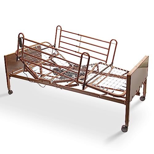 Full Electric Hospital Bed for Home Use with Foam Mattress and Half Rails - Medical Bed for Long Term Care and Medical Facilities - 36