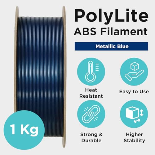 Polymaker ABS Filament 1.75mm Black, ABS 3D Printer Filament 1.75mm Heat Resistant 1kg - PolyLite ABS 3D Printing Filament 1.75mm, Strong & Durable, Dimensional Accuracy +/- 0.03mm
