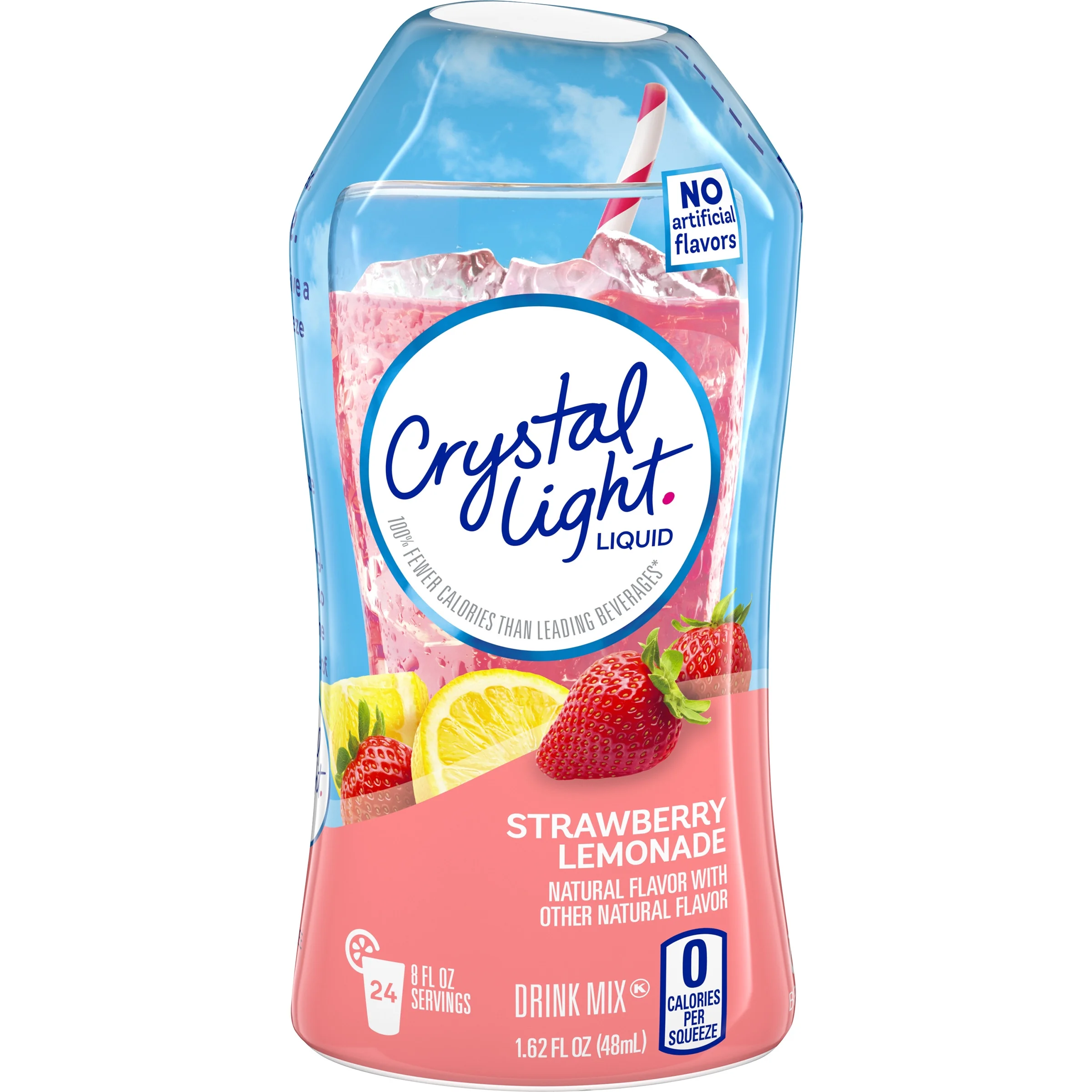 Crystal Light Strawberry Lemonade Liquid Drink Mix, Caffeine Free, 1.62 fl oz Bottle (Pack - 4)