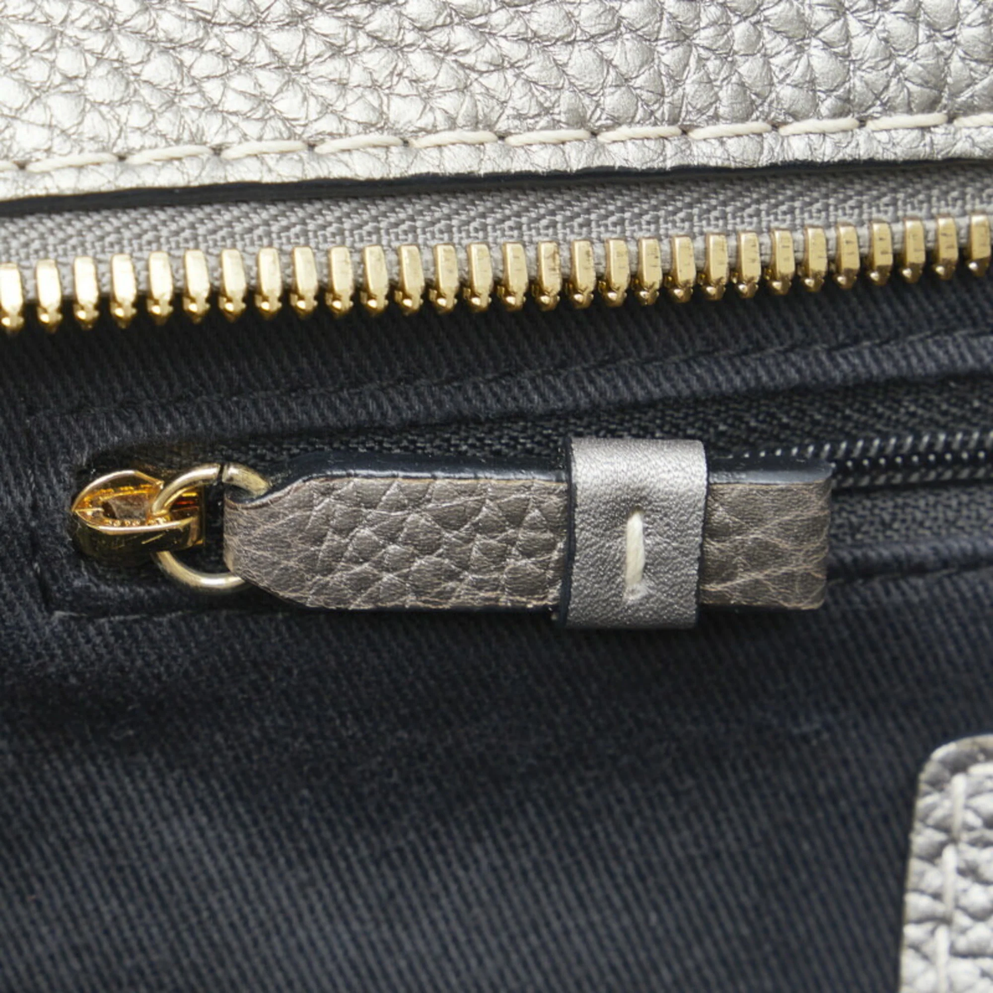 Pre-Owned Loewe Anagram Handbag Tote Bag Gray Silver Canvas Leather Women's LOEWE (Fair)