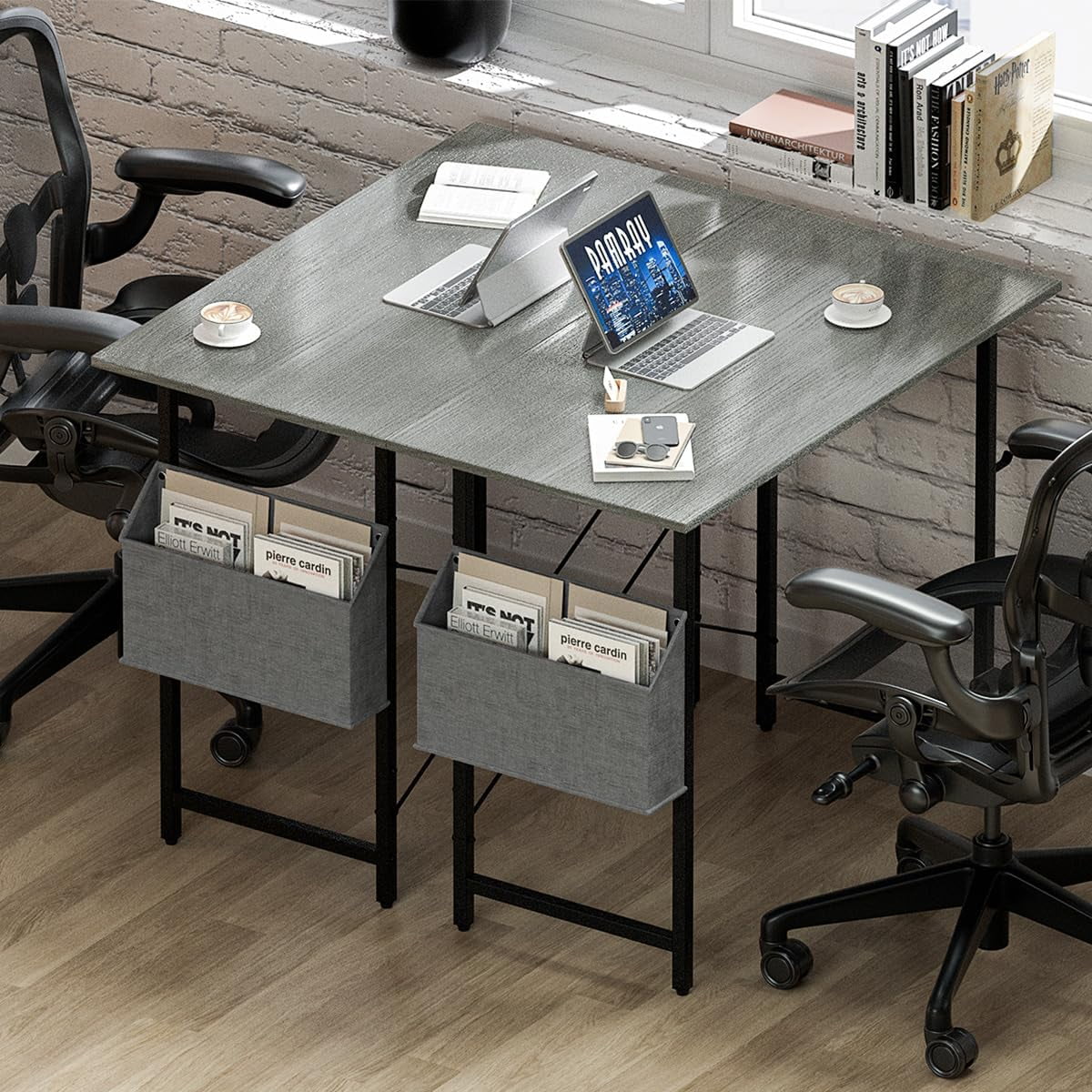 32 Inch Computer Desk for Small Spaces with Storage Bag, Home Office Work Desk with Headphone Hook, Small Office Desk Study Writing Table