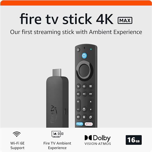 Like-New Amazon Fire TV Stick 4K Max streaming device (newest model) supports Wi-Fi 6E, free & live TV without cable or satellite