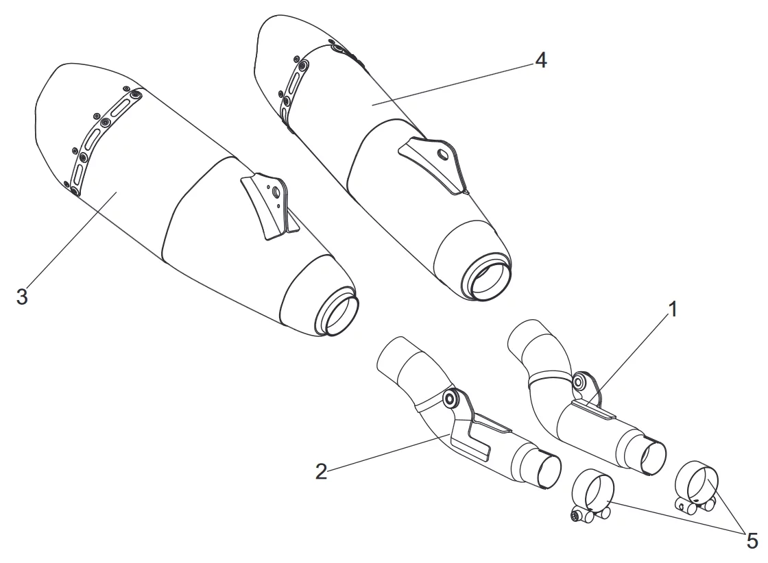 Yoshimura 961-1910 Rs-9 Header/Canister/End Cap Exhaust Dual Slip-On Ss-Al-Cf 22843BR520