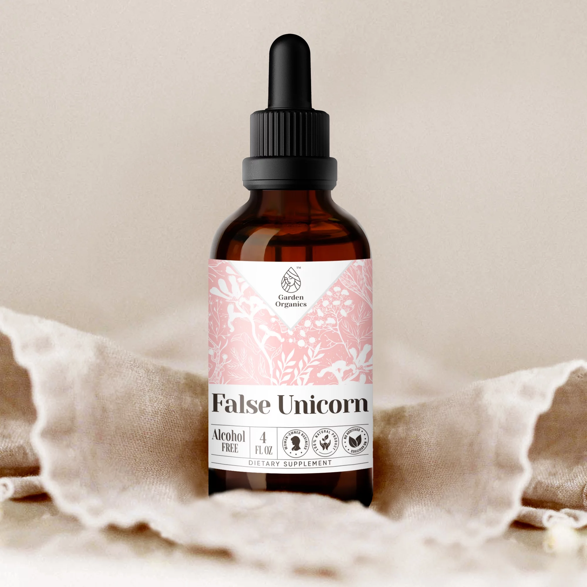 Garden Organics False Unicorn Tincture Alcohol-FREE Extract, Organic False Unicorn (Chamaelirium luteum) Dried Root 4 oz